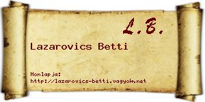 Lazarovics Betti névjegykártya